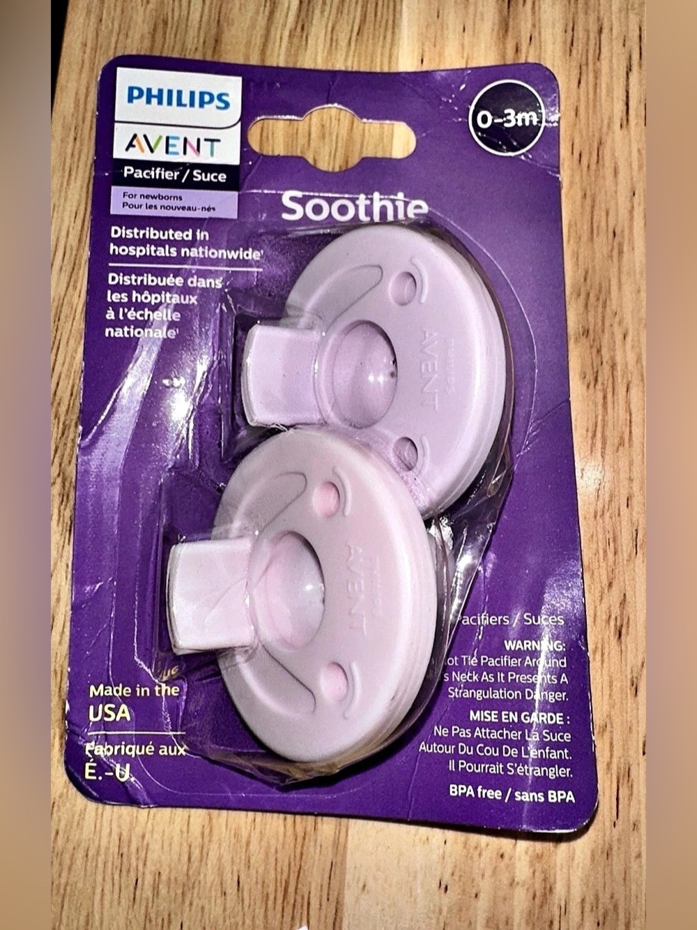 Philips Avent Soothie Pacifier Pink Baby 0-3M NWT 2-Pack
